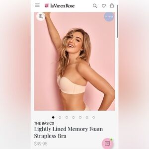 La Vie En Rose Set of 2 Black and Cream Strapless Bras